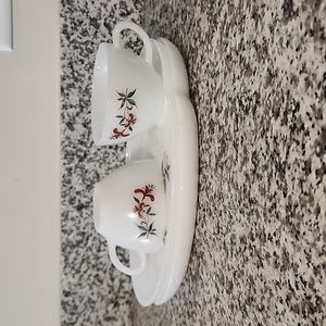 Vintage Fire King Ovenware Tea Cup and plate set